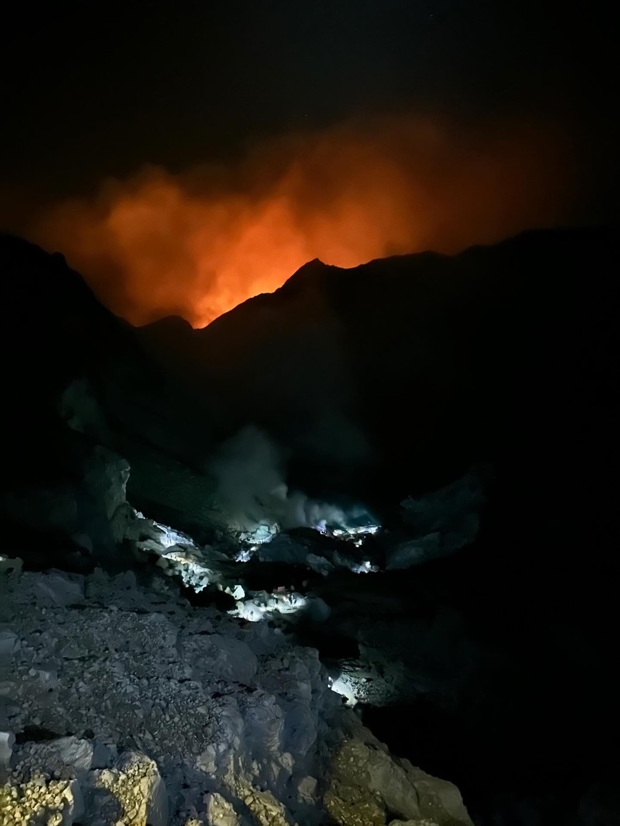 Blue fire night