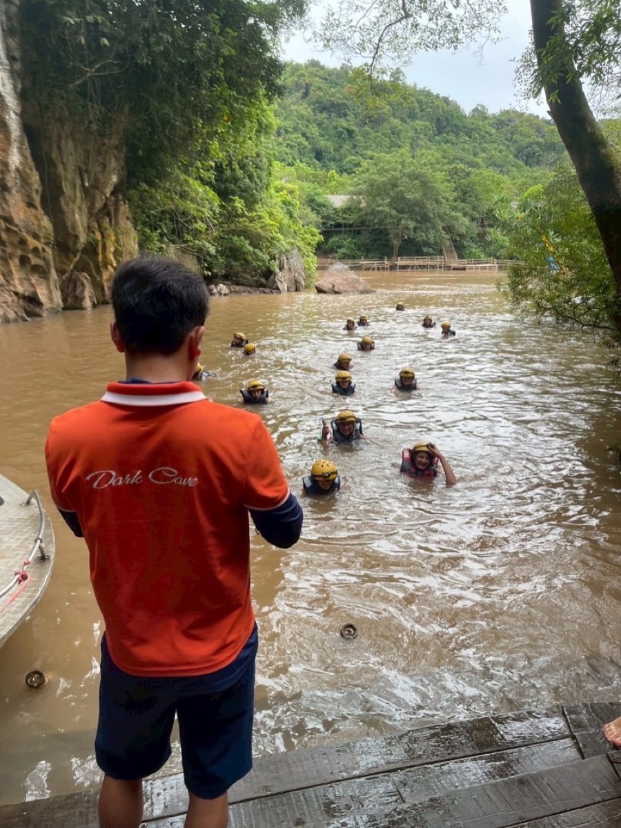 Dark Cave River Swimming